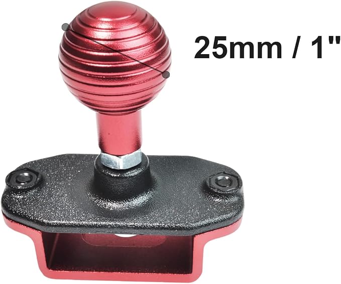 Universal Radio/CB Microphone Bracket, Aluminum 25mm 1" Ball Adapter Compatible with RAM Mounts B Size Double Socket Arm (Red) - Image 3