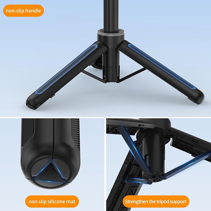 Magnetic Quick Release Extension Rod Compatible with DJI Osmo Action 5 Pro/4/3/360, Extendable Selfie Stick Tripod, Black, Portable Vlog Monopod with Non-Slip Grip - Image 7