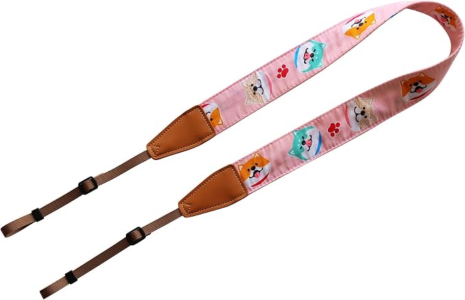 UNIKSTRAP Original Design Personalized Adjustable Camera Strap Pink Shiba Inu, Fit for Canon Nikon Sony Olympus Interchangeable Lens Digital Camera/DSLR etc. - Image 2