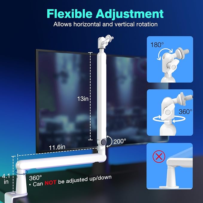 FIFINE BM88W Low Profile Mic Boom Arm for Podcast Recording Streaming | Metal Microphone Arm Stand, Desk Mount, Cable Channels Management, for Gaming Home Office Studio - Image 5