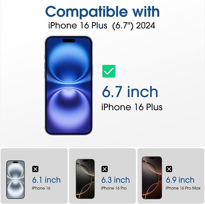 amFilm OneTouch for iPhone 16 Plus Screen Protector 6.7'' Tempered Glass | Auto-Alignment, 30s Install, Bubble Free, Scratch & Drop Protection, HD Clear, Camera Lens Protector, 2+2 Pack (16-6.7'') - Image 2