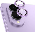 Meshine for Samsung Galaxy Z Fold 8 Camera Lens Protector,Scratch Proof,Strong Adsorption,9H Hardness with Metal Ring Camera Cover,Ultra Thin Case Friendly,Accessories Lens Protector,Glitter Purple by Meshine
