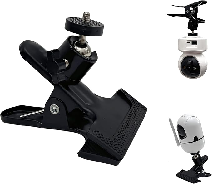 Universal Camera Clamp Mount with 360-Degree Swivel Head, 1/4 Inch Screw, Black (1 Pack) - Image 4