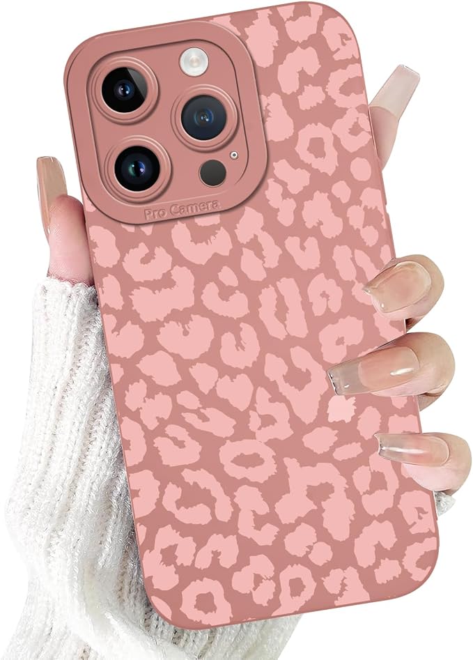 Cute Pink Cheetah Print Phone Case for iPhone 14 Pro 6.1" | Aesthetic Leopard Pattern Design Cover Full Camera Lens Protective Shockproof Soft Slim TPU Funda for Women Girls by Unknown