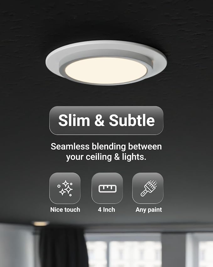 Sunco 12 Pack 4 Inch Recessed Light Goof Ring, Ultra Thin, White | Flush Mount Trim Overlay, Durable Polycarbonate, Covers Oversized Ceiling Holes and Drywall Gaps - Image 5