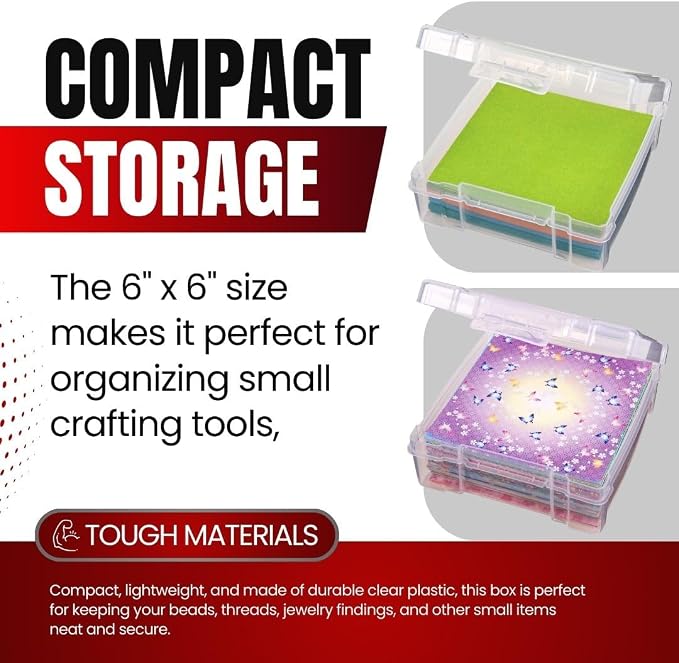 ArtBin 6953AB ClearView 6" x 6" Box Art & Craft Organizer, [1] Plastic Storage Case, Clear (Pack of 6) - Image 4