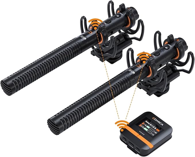 COMICA VM40 Combo Shotgun Microphone for Camera,Smartphone and PC | Super Cardioid Dual-Channel Wireless Mic - Image 2