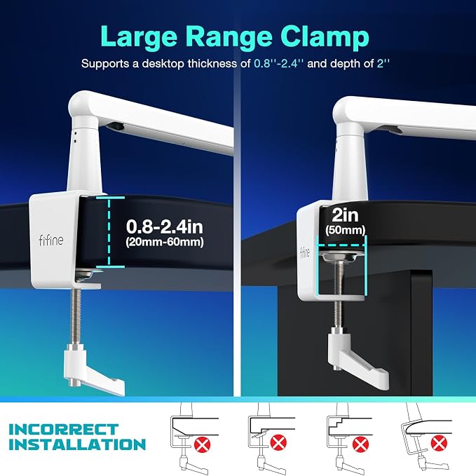 FIFINE BM88W Low Profile Mic Boom Arm for Podcast Recording Streaming | Metal Microphone Arm Stand, Desk Mount, Cable Channels Management, for Gaming Home Office Studio - Image 6