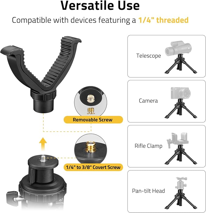 CVLIFE Shooting Rest Tripod 360 Degree Rotation V Yoke Stand | Rifle Rest for Target Shooting Adjustable Height Shooting Tripod Hunting and Outdoor Activities - Image 3