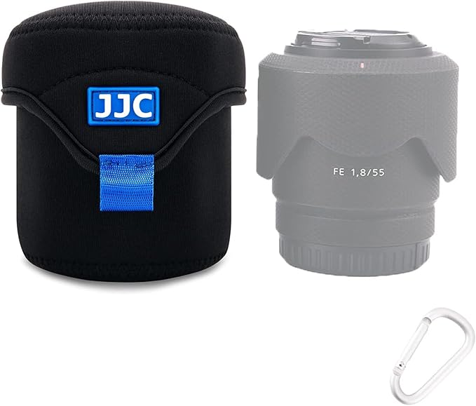 JJC Small Neoprene Camera Lens Pouch Case, Fits Lens up to 3.1 x 3.1inches | Water-Resistnat, Fold Over Closure, Compatible with Sony FE 50mm f/1.8, Canon RF 35mm f/1.8, Fujifilm XF 23mm f/1.4 - Image 9