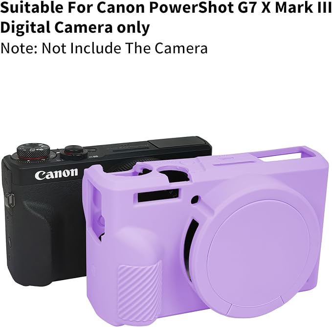 Easy Hood Camera Case Cover for Canon Powershot G7X Mark III Camera(Purple) | With Removable Lens Cover,Soft Silicone Protective Case,Anti-Scratch,Slim Fit,Enhanced Grip,Lightweight Camera Accessories - Image 5