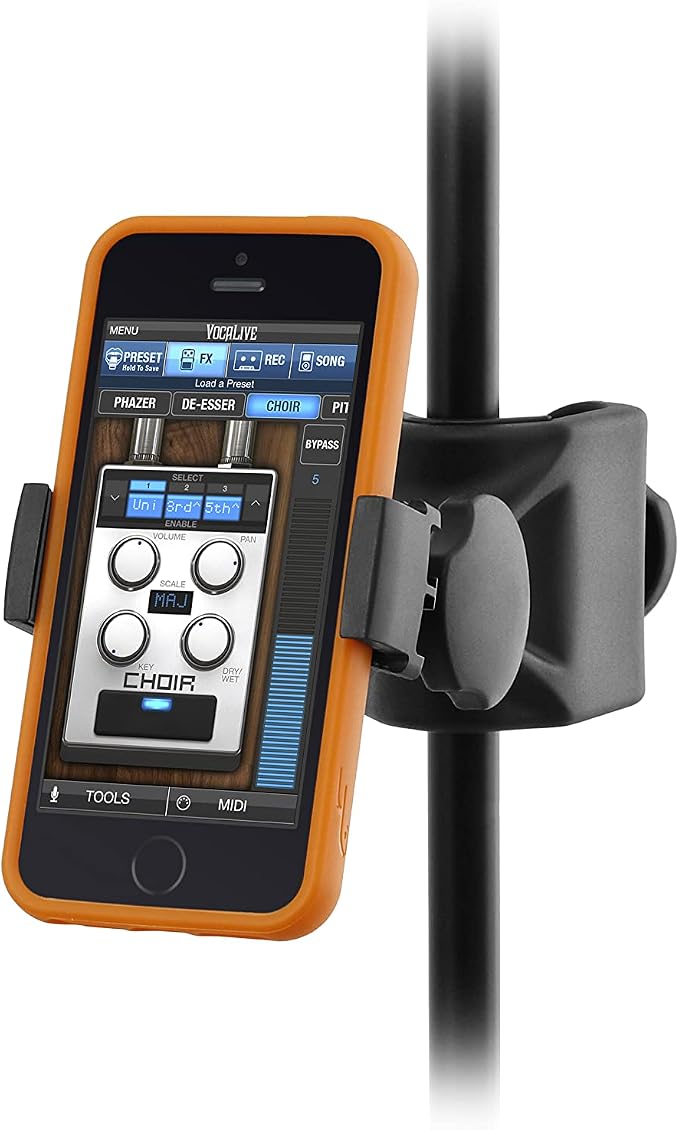 IK Multimedia iKlip Xpand Mini mic Stand Phone Holder, Compatible with iPhone & Android Smartphones 3.5" to 6", with Adjustable 360° Swivel - Image 4
