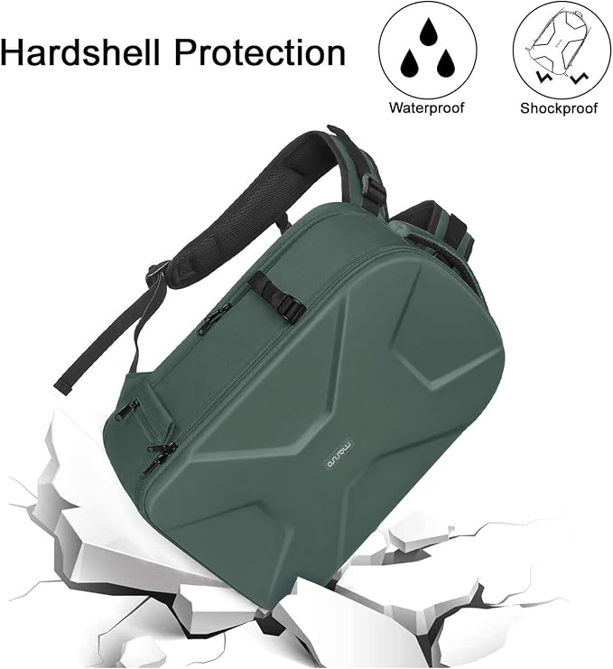 MOSISO Camera Backpack, DSLR/SLR/Mirrorless Photography Camera Bag | Waterproof Hardshell Bag with Insert&Tripod Holder&Laptop Compartment Compatible with Canon/Nikon/Sony, Emerald Green - Image 3