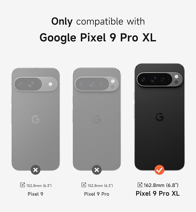 SURITCH for Google Pixel 9 Pro XL Phone Case, Compatible with MagSafe, Protective Cover with Camera Cover & Adjustable Metal Kickstand for Pixel 9 Pro XL -Black - Image 2