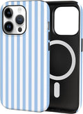 TPU Phone Case for iPhone 13 Pro, MagSafe Wireless Charging Compatible, Shockproof Slim Fit Protective Cover with Anti-Yellowing & Raised Camera Protection (Blue Stripe, iPhone 13 Pro) by Unknown