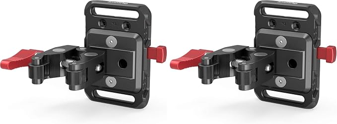 SMALLRIG Mini V Mount Battery Plate, V-Lock Mount Battery Plate with Crab-Shaped Clamp for Camera Power Supply - 2989 (Pack of 2) by SmallRig