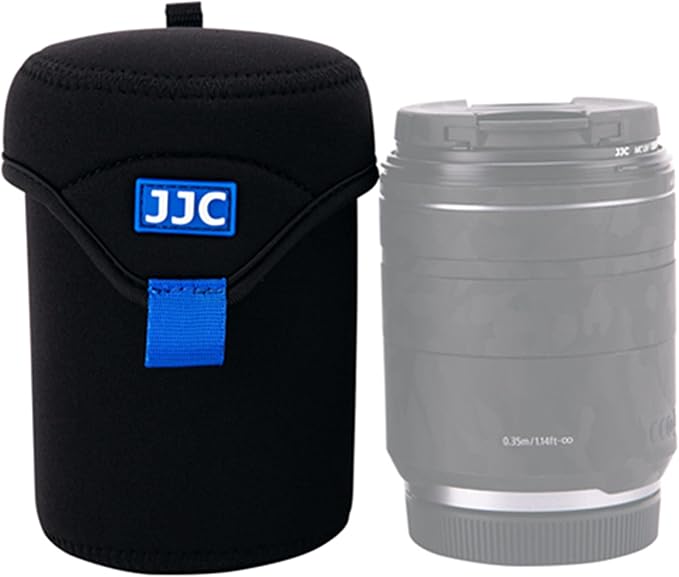 JJC Portable Neoprene Mirrorless Camera Lens Case Protective Case Storage Bag for Nikon Z 35mm 85mm Sony FE 20mm 24mm F1.4 16-55mm 18-105mm 55-210mm and other Lens below 3.07" X 4.64"(D x L) by JJC