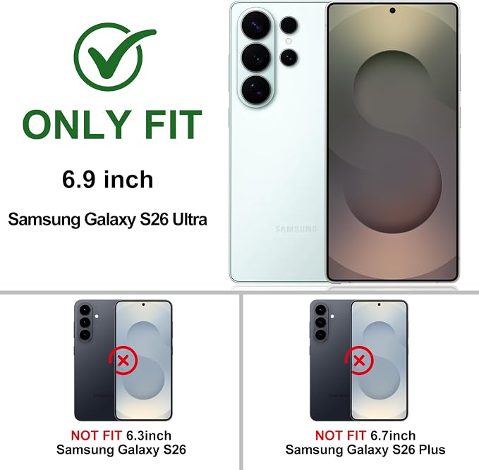 Gritup for Samsung Galaxy S26 Ultra Case: 2*Screen Protector | Slide Camera Cover | Build in 360° Rotating Ring Kickstand | Military Grade Protective Cover for Samsung S 26 Ultra, Green+Pink - Image 2