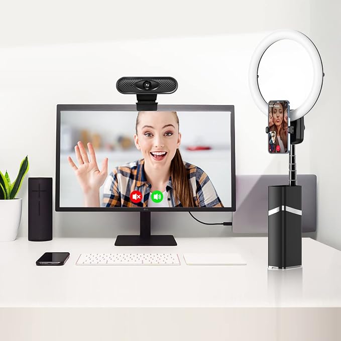 Portable Ring Light with Stand, 4000mAh Battery Operated Cordless 10" Foldable Travel Ring Light, 79" Tripod Stand for Video Conference/Selfie/Live Stream/Makeup - Image 5