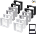 12 Pcs 3D Floating Frame Display Stand, Transparent Jewelry Gift Boxes | 2.75 x 2.75 x 0.8 Inch Small Jewelry Gift Boxes with PE Film, for Earrings Necklaces Rings Coins Specimens Crafts, 3 color by Unknown