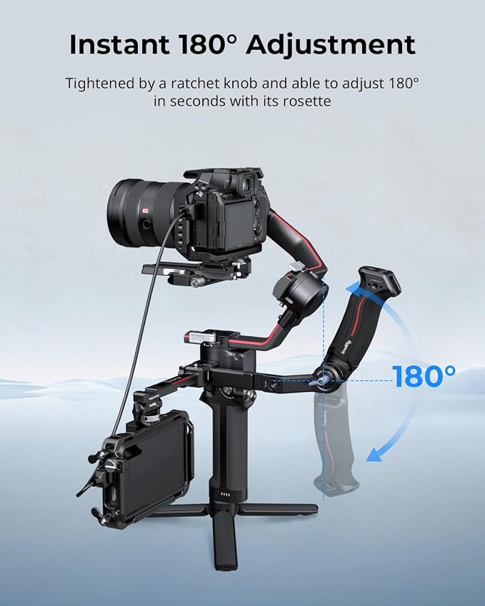 SmallRig Sling Handle Gimbal Handgrip for DJI RS, 180° Adjustable Grip | for DJI RS 2 /RSC 2 /RS 3 /RS 3 Pro /RS 3 Mini /RS 4 /RS 4 Pro /RS 4 Mini /RS 5, for Low Angle Shots, with QD Socket - Image 7