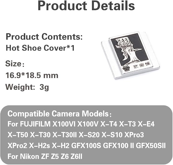 Camera hot Shoe Cover for Nikon z9 z8 z7 z50 z30 zf d3500 d810 d610 (sanxingdui Bird) - Image 9
