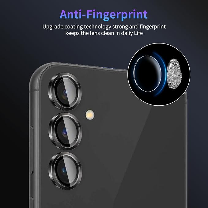 Camera Lens Protector for Samsung Galaxy S23 FE,1 Pack | Tempered Metal Glass Camera Cover Film,HD Clear,Anti-Scratch Lens Screen Protector Film,Case Friendly,Black Titanium - Image 6