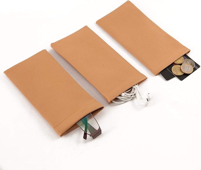 TRIUMPH VISION Eyeglass Case Glasses Case Soft Sunglass Pouch Sleeve 3 Pack | Slim Lightweight Alternative to Bulky Case, Leather Lined Protect Lens, Squeeze Easy to Use, Stylish Portable for Daily Use - Image 5