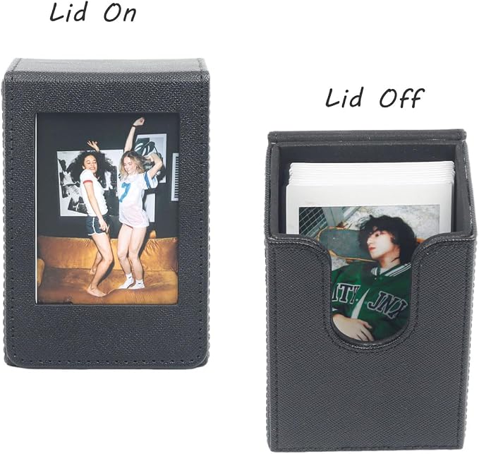 Orga'Neat Picture Holder Storage Case for Fujifilm Instax Mini Film 12/11/90/40/9/8/7/7+/EVO, PU Leather Photo Holder with Pocket Outside, up to 50 Photos (Black) - Image 2
