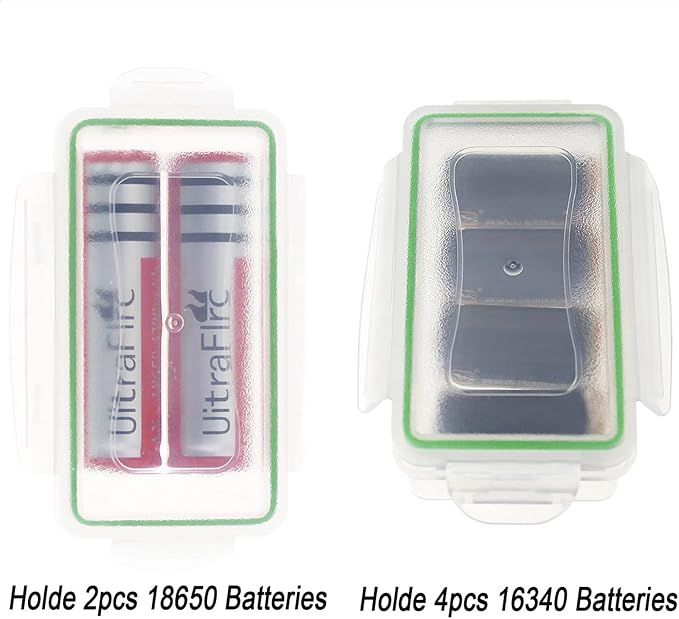 18650 Battery Storage Case Plastic Waterproof Battery Holder for 18650 and 16340 Batteries (4 Pack) - Image 4