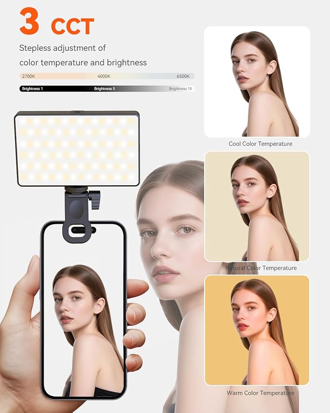 Selfie Light Ring Light for Phone: 90 LED Rechargeable iPhone Fill Lights, Ring Light for Camera Picture, Makeup Photo, Video Conferences, Laptop Use, Zoom Meetings, TikTok, Vlog Photography - Image 4