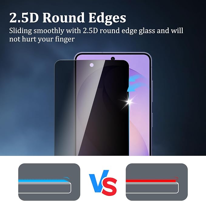 2 Pack Privacy Screen Protector for Samsung Galaxy S26, Tempered Glass Film, 9H Hardness, Anti-Scratch, Premium HD Clarity, Case Friendly, Easy Installation - Image 5