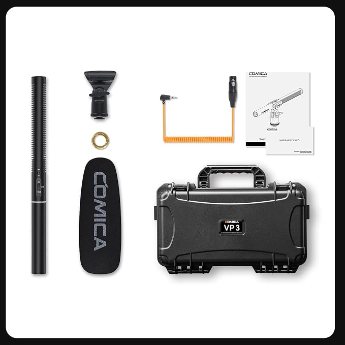 COMICA VP3 Super Cardioid Condenser XLR Shotgun Mic with Low-Noise & HPF | -10db Pad, 100hz Hpf, Dual Power (48v/Aa), Full Metal Shielding, Pro-Sumer for Cameras, DSLR, Studio Filmmakers Recorders - Image 7