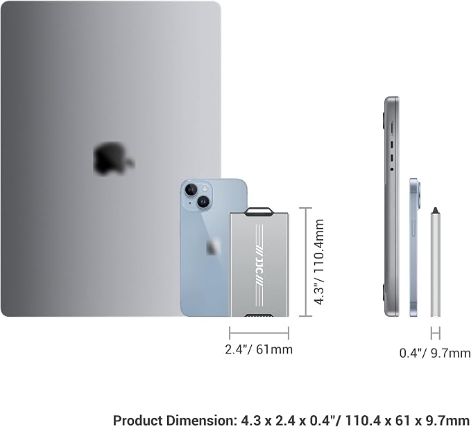 Aluminum Memory Card Case Slim for 4 SD,12 Micro SD TF MSD,2 Nano SIM/NM Cards,Anti-Shock Anti Scratch,Comes with Carabiner,Flathead Tool,Micro SIM Adapter,Card Remove Tool and Mini Ruler (Gray) - Image 4
