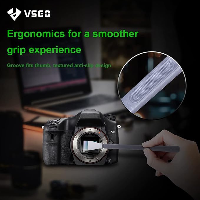 VSGO M43 Camera Sensor Cleaning Swabs, 12mm, 12 Pack | Ultra-Soft Flexible Head; Ergonomic Non-Slip Handle; Individually Vacuum Sealed; Lint-Free Material; Dry Cleaning Design - Image 6