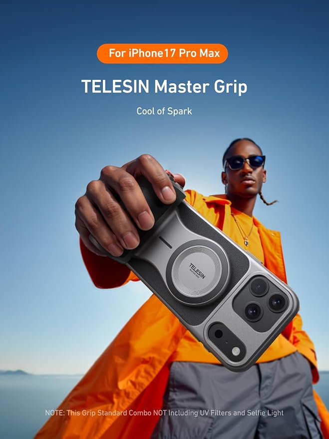 TELESIN Magnetic DSLR Style Master Grip Universal for iPhone/MagSafe | Phone Camera Grips Kit Built 3200mAh Battery Wireless Charging Handle Holder -【Graphene Case Only For iPhone 17 Pro Max】 - Image 3