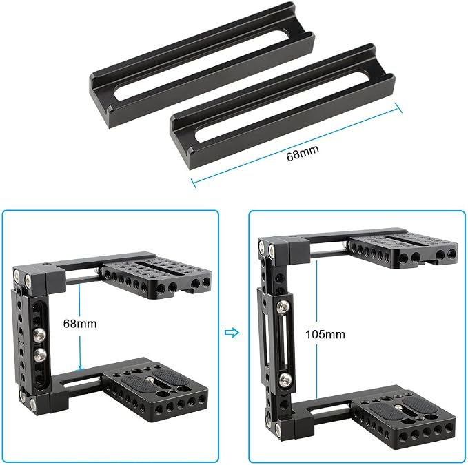 CAMVATE Adjustable Camera Cage Fit for Right Handle and Left Handle Camera - Image 4