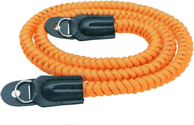 Paracord Woven Camera Neck Shoulder Strap Belt Hand Compatible with Canon Nikon Sony Olympus Pentax Fujifilm Panasonic SLR DSLR Digital Mirrorless Cameras 36inch Orange by HITHUT
