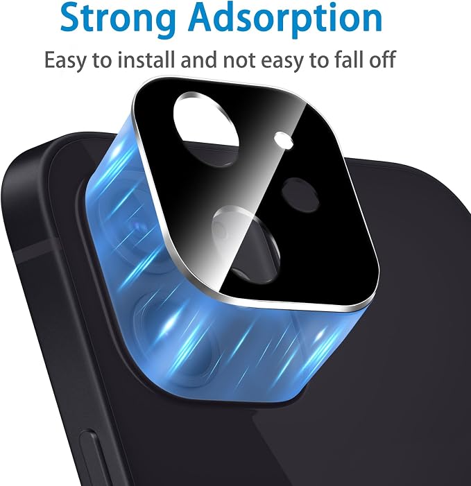 Dengduoduo 3 Pack Tempered Glass Camera Lens Protector for iPhone 12 6.1" Bling Glitter Sparkle, Ultra HD, 9H Hardness, Anti-Scratch, Case Friendly, Easy to Install [No Affect on Night Shots] - Image 4