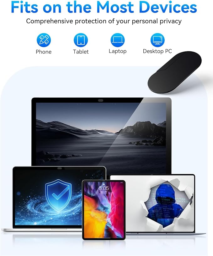 imluckies Rotating Webcam Cover [2-Pack], 0.02 Inch Ultra-Thin Metal Privacy Cover for Laptop, MacBook, iMac, PC, iPad & iPhone, Black - Image 8