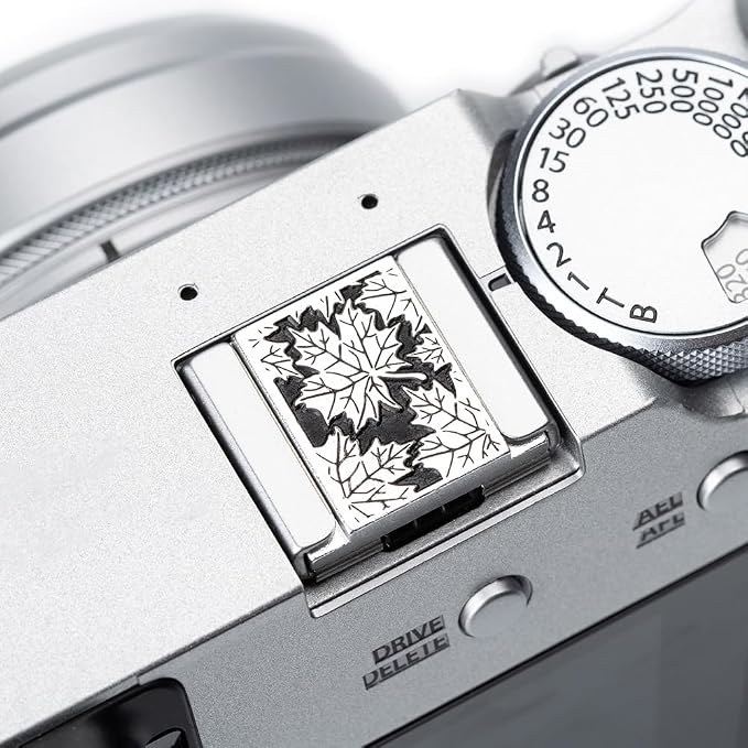 Leaf Camera hot Shoe Cover and Camera Shutter Button for Nikon zf for Fujifilm X-T5 X-T4 X-T3 X-T30 II X-T20 X100VI X100V X100 X-PRO3 X-PRO2 X-S20 X-S10 (Aluminium Leaves Cover) - Image 4