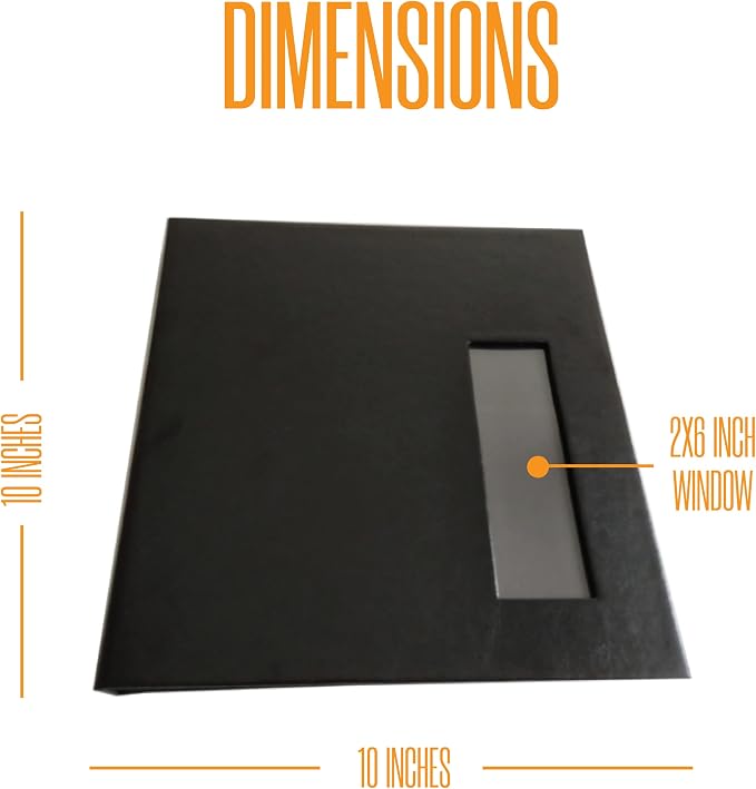 2x6 Strip Album, Black Cover White Pages, 2 Gel Pens, 5pk | Leather-cover photo strip scrapbook journal holds 2x6 photos. Album guest book for weddings, graduations, anniversaries. - Image 5