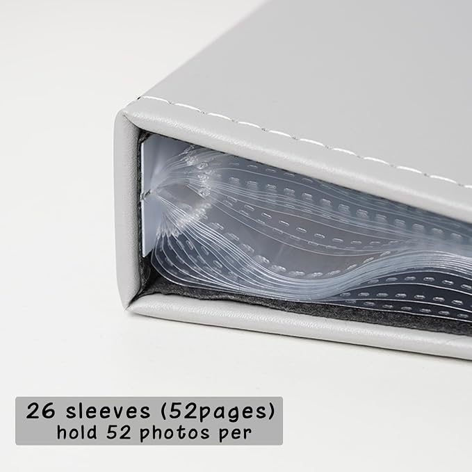 Photo Album 5x7 52 Pockets Pack of 2 Leather Cover Picture Book Holds 5x7 Photos for Wedding, Baby, Family, Graduation - Image 2