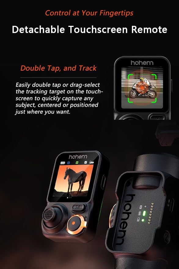 Hohem iSteady M7 Gimbal Stabilizer for Smartphone, Magnetic AI Tracker Fill Light, Detachable Touchscreen Remote Controller, Built-in Extension Rod, 500g Payload Gimbal Stabilizer for iPhone Android - Image 3