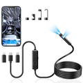 Endoscope Camera with Light, Dual-Lens 1920P HD Borescope with 8 Adjustable LED Lights, IP67 Waterproof Boroscope Inspection Tools, 9.8ft Semi-Rigid Snake Camera for iOS & Android by Acoath