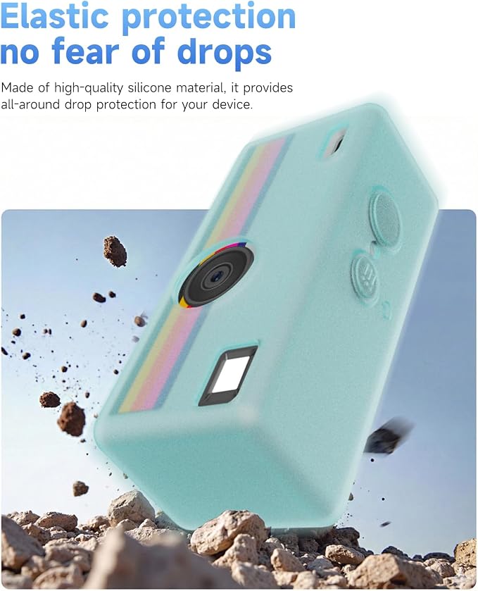 Silicone Case for Kodak CHARMERA Keychain Digital Blind Box accessories,Soft Silicone Protective Case,Comes with Screen Protectors and Wrist Strap - Luminous green - Image 6