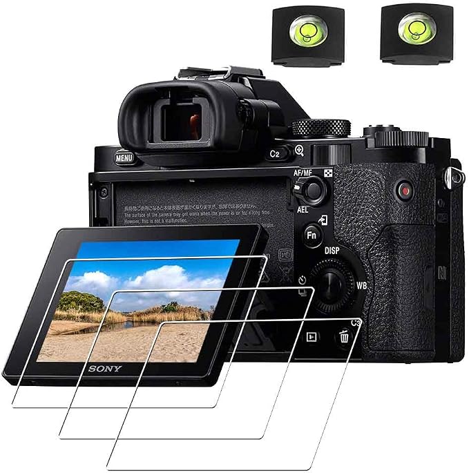 ULBTER Screen Protector for Sony Alpha 1 / A1 & HotShoe Cover [3+2Pack] | 0.3mm 9H Hardness Tempered Glass Anti-Scrach Anti-Fingerprint Anti-Bubble by ULBTER