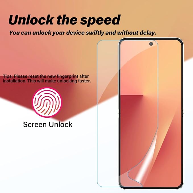 BIGFACE [6 in 1 for Samsung galaxy Z Flip 7/galaxy Flip 8 Screen Protector | 2 pack Film Screen Protector + 2 Pack Tempered Glass Back Screen Protector + 2 Pack Camera Lens Protectors - Image 3