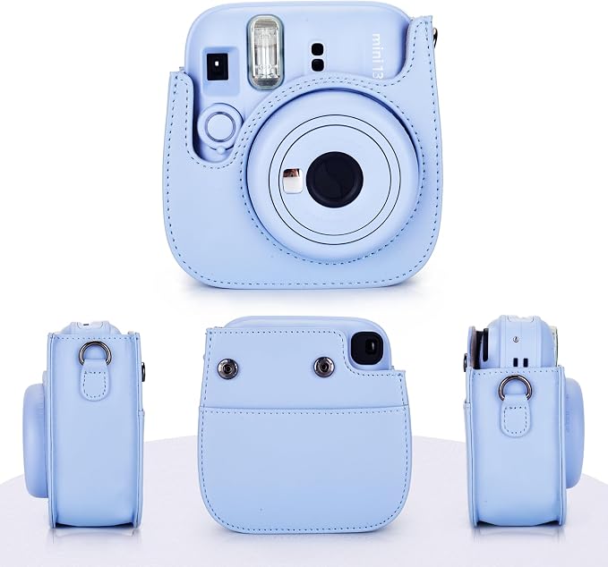 Phetium Mini 13 Camera Case for Fujifilm Instax Mini 13 12 Camera-Blue | Mini Camera Protective Case,PU Leather Bag,Photo Storage Pocket,Adjustable Shoulder Strap,Magnetic Flip - Image 2