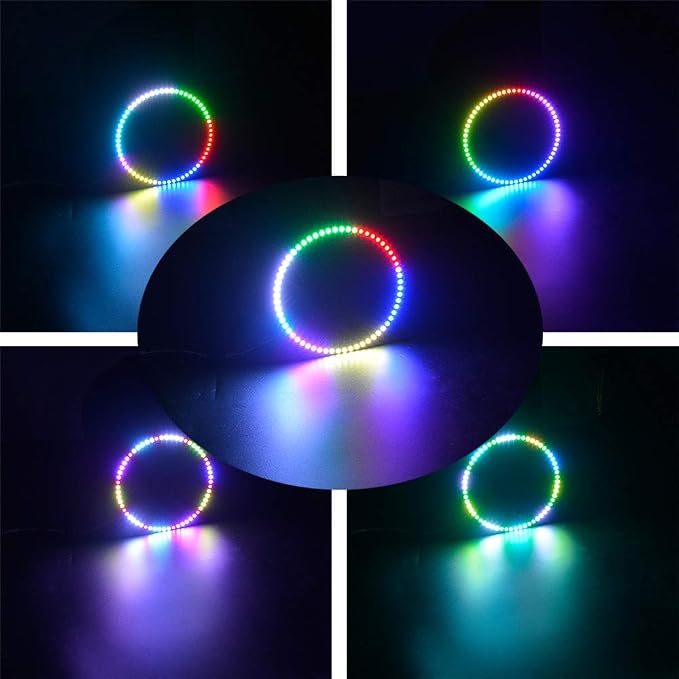 60 LEDs WS2812B 5050 RGB LED Ring Lamp Light Individually Addressable Full Dream Color DC5V with Mini Controller - Image 6